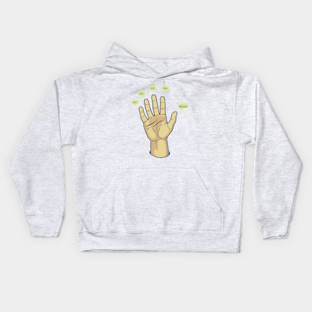 Opposable Thumb Kids Hoodie by kbilltv